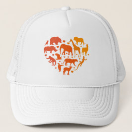 Gorra De Camionero Corazón de animales, regalo para los amantes de lo
