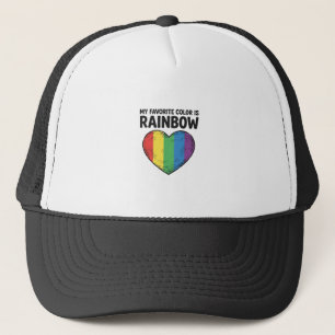 Gorra De Camionero Corazón de Arcoíris Grabado Vintage Camiseta Color