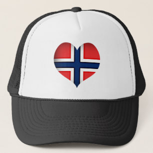 Gorra De Camionero Corazón de bandera de Noruega