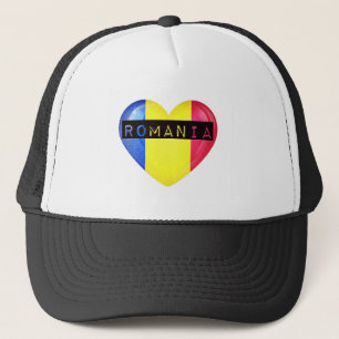 Gorra De Camionero Corazón de bandera de Rumania