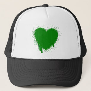 Gorra De Camionero Corazón de Grunge - Verde