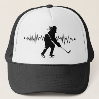 Gorra De Camionero corazón de hockey femenino