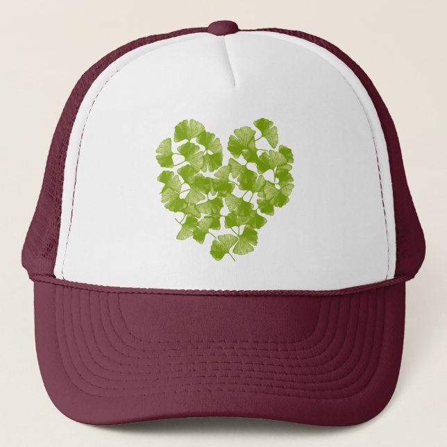 Gorra De Camionero Corazón de Hoja de Ginkgo (Anverso)