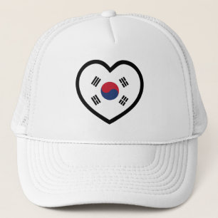 Gorra De Camionero Corazón de la bandera de Corea del Sur