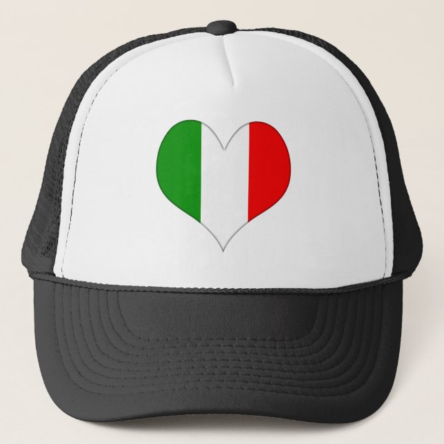 Gorra De Camionero Corazón de la bandera italiana (Anverso)
