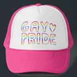 Gorra De Camionero Corazón de la gentileza del auricular del arcoiris<br><div class="desc">Personalizar este tapón genial agregando tu propio texto. Revisa mi tienda para ver más artículos que coincidan! Si lo compras,  ¡gracias! Asegúrate de compartir una foto en Instagram de ella en acción y etiquetarme @shoshannahscribbles :)</div>