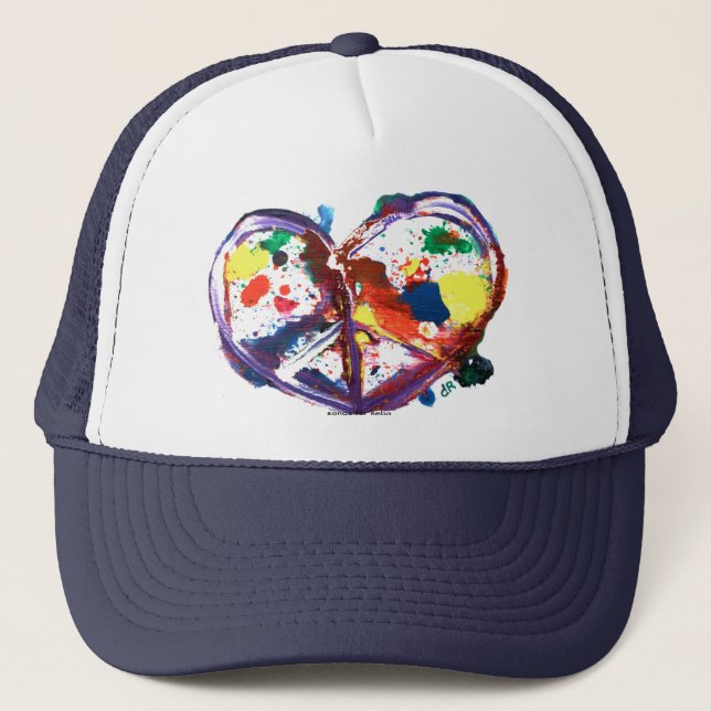 Gorra De Camionero corazón de la paz (Anverso)