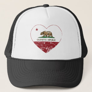 Gorra De Camionero Corazón de la república de California apenado