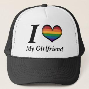 Gorra De Camionero Corazón de mi novia tipografía del Orgullo Lesbian