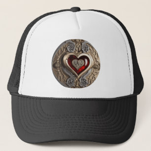 Gorra De Camionero Corazón de Steampunk - Amor Mecánico Intrincado