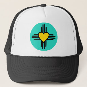 Gorra De Camionero Corazón de Zia de la turquesa