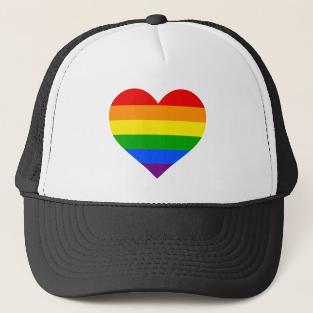GORRA DE CAMIONERO "CORAZÓN DEL ARCO IRIS " (Anverso)