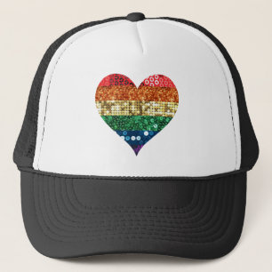 Gorra De Camionero corazón del arco iris de lgbt