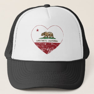 Gorra De Camionero corazón del lago Tahoe de la bandera de Californi