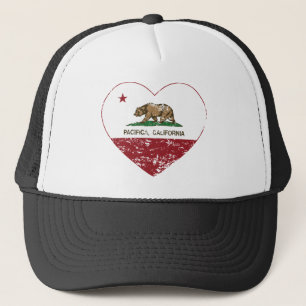 Gorra De Camionero corazón del pacifica de la bandera de California