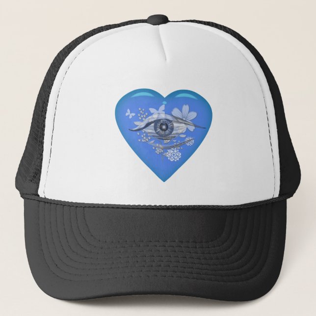 Gorra De Camionero Corazón Floral del Ojo Místico (Anverso)