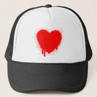Gorra De Camionero Corazón Grunge - Rojo