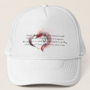 Gorra De Camionero Corazón metalizado con el soneto de Shakespeare 18