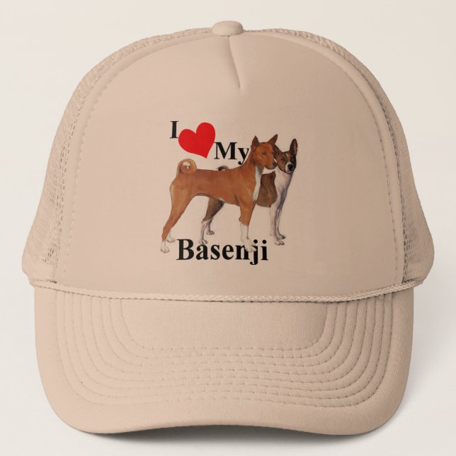 Gorra De Camionero Corazón Mi Basenji (Anverso)