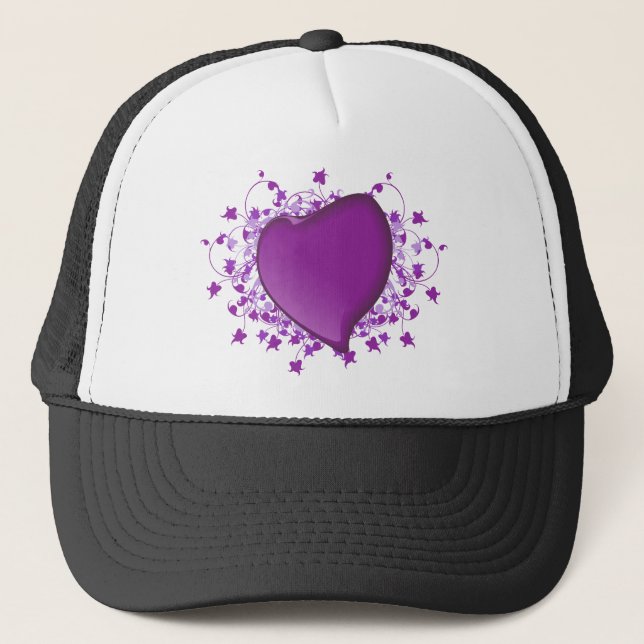 Gorra De Camionero Corazón morado (Anverso)