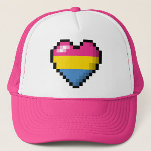 Gorra De Camionero Corazón Pansexual del pixel