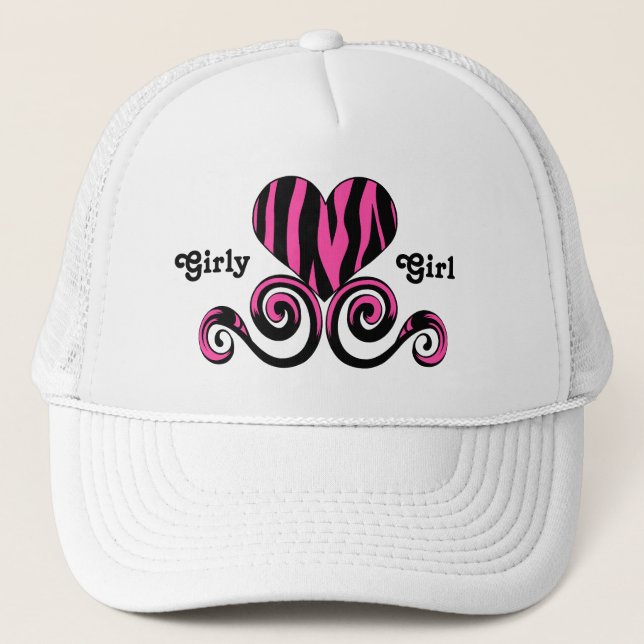 Gorra De Camionero Corazón rayado de cebra (Anverso)