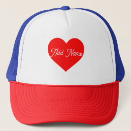 Gorra De Camionero Corazón Rojo Romántico Personalizado