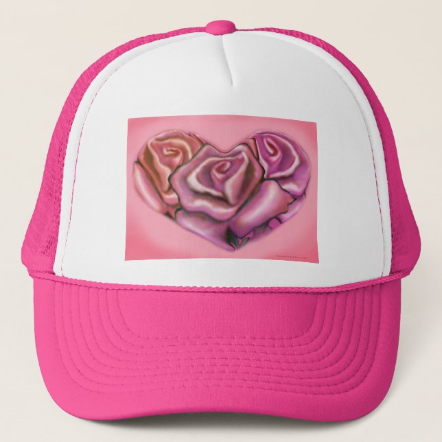 Gorra De Camionero Corazón rosa rosa (Anverso)