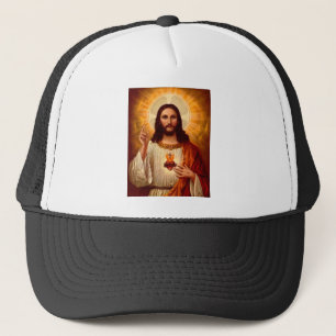 Gorra De Camionero Corazón sagrado religioso hermoso de la imagen de