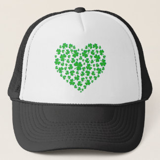Gorra De Camionero Corazón verde irlandés del trébol