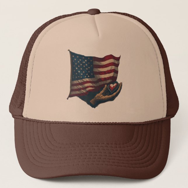Gorra De Camionero Corazón y bandera (Anverso)