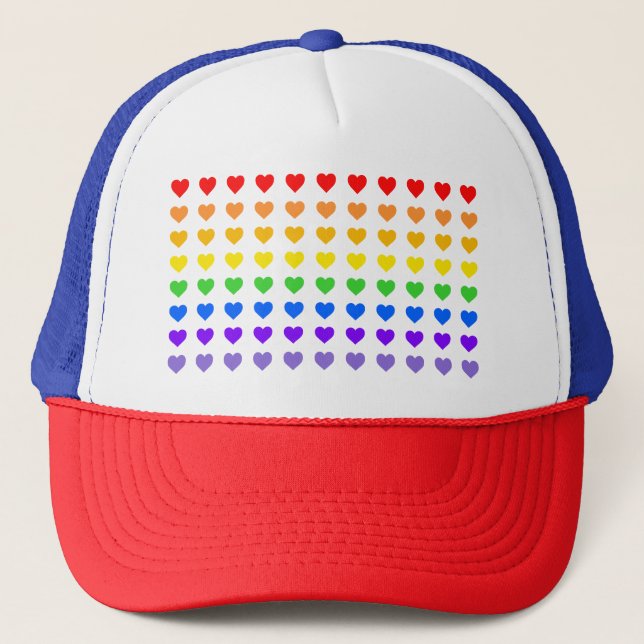 Gorra De Camionero Corazones arcoiris (Anverso)