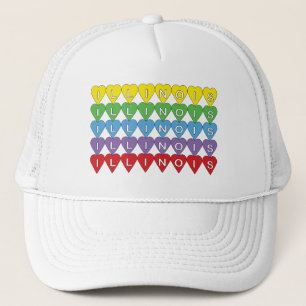 Gorra De Camionero Corazones Arcoíris Coloridos Gráfico de Orgullo de