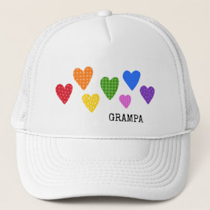 Gorra De Camionero Corazones arcoiris GRAMPA Colorido Amo Alegría div