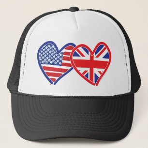 Gorra De Camionero Corazones de la bandera estadounidense/bandera de 
