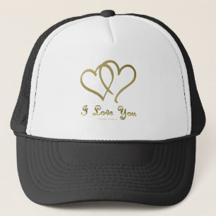Gorra De Camionero Corazones de oro entrelazados te amo