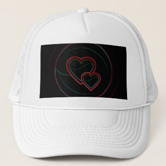 Gorra De Camionero Corazones dobles en negro