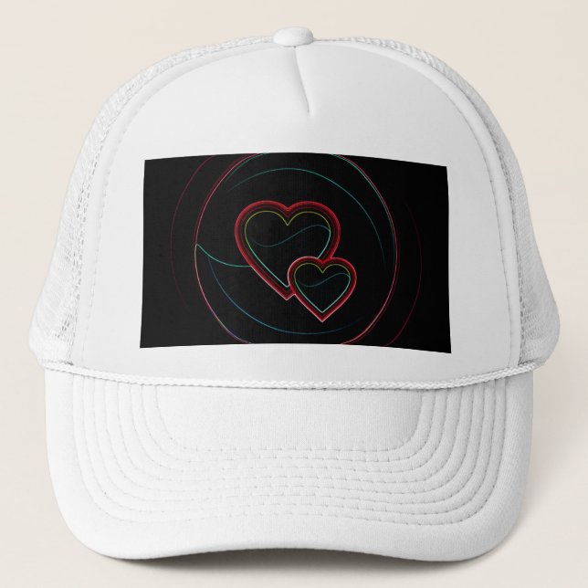 Gorra De Camionero Corazones dobles en negro (Anverso)