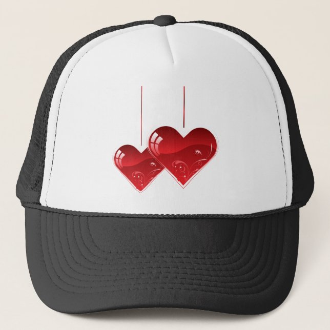 Gorra De Camionero Corazones en una cadena (Anverso)