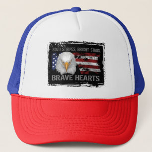 Gorra De Camionero Corazones estadounidenses valientes