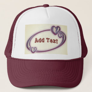 Gorra De Camionero Corazones Gemelos con Texto Adicional Impreso Herm