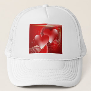 Gorra De Camionero Corazones Rojos