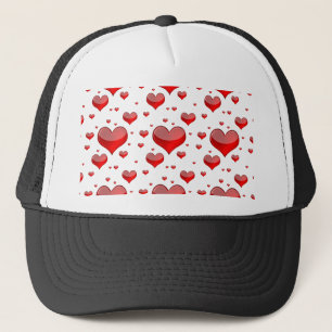 Gorra De Camionero Corazones rojos caídos (¡Usted elige el color de f