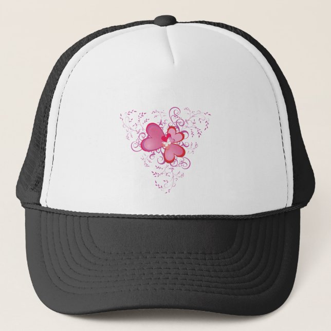 Gorra De Camionero Corazones rosados (Anverso)