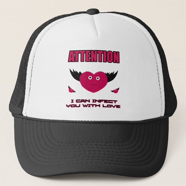 Gorra De Camionero Corazones voladores divertidos (Anverso)
