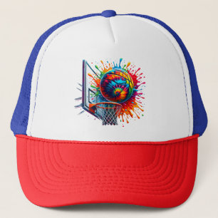 Gorra De Camionero Corbata De Baloncesto Colorida Tinte De Color Salp