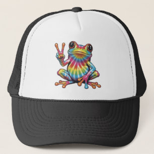 Gorra De Camionero Corbata divertida amante de la rana Dye Rana signo