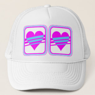 Gorra De Camionero Corey Tiger 80s Vintage Corazón y Rayas
