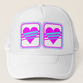 Gorra De Camionero Corey Tiger 80s Vintage Corazón y Rayas