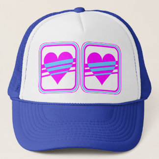 Gorra De Camionero Corey Tiger 80s Vintage Corazón y Rayas